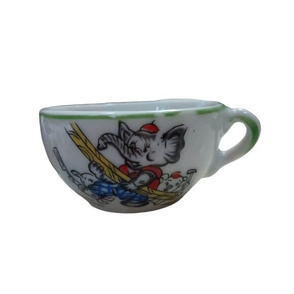 Vintage Mini Tea Cup Elephant Hand Painted/Etched Construction Made In Japan - Picture 1 of 3